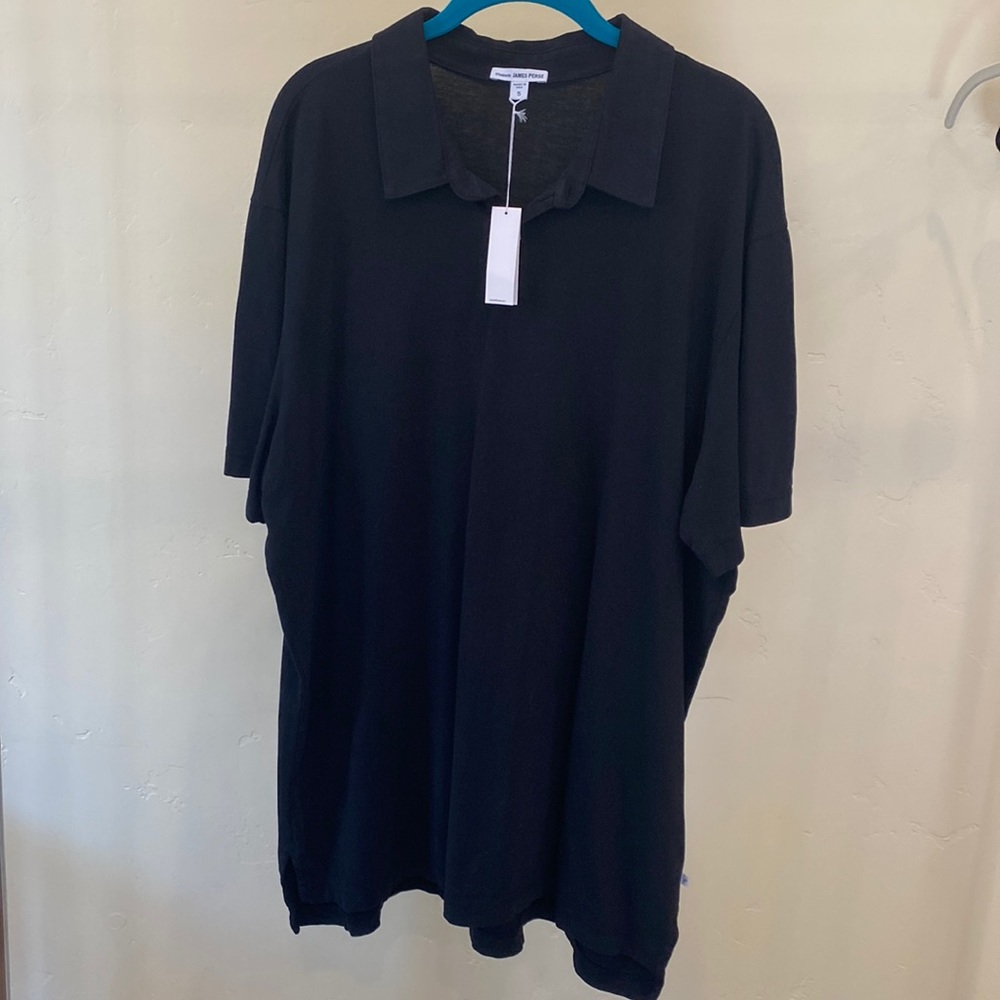 NWT James Perse black classic fit polo, size 5.